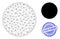 Everywhere Textured Rubber Imprint and Web Network Circle Vector Icon