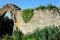 Evesham Abbey wall ruins.