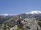 Evia Island, Greece. April 2020:  Tourists climb the mountains on a Hiking trail in the forest in the Dirfis mountains on the Gree