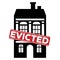 Evicted stamp with house icon, concept design. Icon for bankruptcy concept design. Evicted sign. Isolated vector