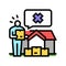 eviction property estate home color icon vector illustration