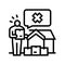 eviction property estate home line icon vector illustration
