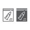 Evidence line and glyph icon, investigation and criminal, bullet evidence sign, vector graphics, a linear pattern on a