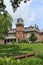 Evident craftsmanship in historic architecture and landscaped property, Oneida Community Mansion House, Oneida, New York, 2018