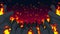 Evil abstract animation, Apocalyptic hell background, Fire flames on spooky wilderness,