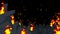 Evil abstract animation, Apocalyptic hell background, Fire flames on spooky wilderness,