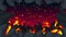 Evil abstract animation, Apocalyptic hell background, Fire flames on spooky wilderness,