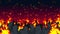 Evil abstract animation, Apocalyptic hell background, Fire flames on spooky wilderness,