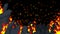 Evil abstract animation, Apocalyptic hell background, Fire flames on spooky wilderness,