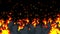 Evil abstract animation, Apocalyptic hell background, Fire flames on spooky wilderness,