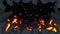 Evil abstract animation, Apocalyptic hell background, Fire flames on spooky wilderness,