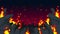 Evil abstract animation, Apocalyptic hell background, Fire flames on spooky wilderness,