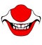 Evil clown / Creepy clown or horror clown, clown horror smiley face. Clown mouth, Joker Smile for hallowen. illustration