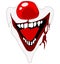 Evil clown / Creepy clown or horror clown, clown horror smiley face. Clown mouth, Joker Smile for hallowen. illustration