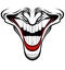 Evil Clown face with red lips and nose / Creepy clown or horror clown, clown horror smiley face. Clown mouth, Joker Smile for Hall