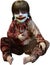 Evil Clown Halloween Doll Isolated, Scary