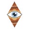 Evil doodle eye. Hand drawn witchcraft eye talisman, magical sacred symbol
