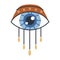 Evil doodle eye. Hand drawn witchcraft eye talisman, magical sacred symbol