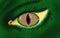 Evil dragon eye with green skin color