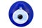 Evil eye amulet on white background. Glass Turkish eye â€œNazar Boncuguâ€ on