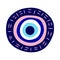 Evil eye greek amulet isolated.Turkish eye with eyelashes and an eyeball in blue for amulet and protection. Vector