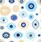 Evil eyes seamless pattern. Magic talisman background