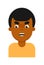 Evil facial expression of black boy avatar