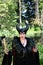 Evil fairy tale, maleficent, malevolent queen with horns and crow feather gown