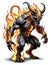 evil fire demon hell spawn horned Satan devil troll concept