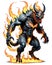 evil fire demon hell spawn horned Satan devil troll concept