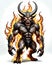 evil fire demon hell spawn horned Satan devil troll concept