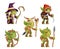 Evil goblins pack dungeon dark wood tribe monster minion army fantasy medieval action RPG game characters isolated icons