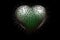 Evil green glossy heart with black spikes