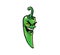 Evil green hot chili pepper