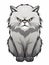 Evil grey cat sticker in cartoon style isolated isolated, AI