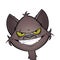 Evil grinning cartoon cat