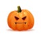 Evil halloween pumpkin with frown emotion vector