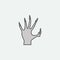 Evil hand for Halloween decoration colored icon. One of the Halloween collection icons for websites, web design, mobile app