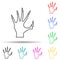 Evil hand for Halloween decoration multi color style icon. Simple thin line, outline  of halloween icons for ui and ux,