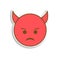 evil imp colored emoji sticker icon. Element of emoji for mobile concept and web apps illustration