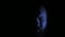 Evil man in the dark closeup. 4K UHD