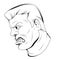 Evil man. Vector illustration of a sketch evil sinister man super villain or bad boss