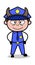 Evil Smile - Retro Cop Policeman Vector Illustration