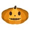 Evil smiling pumpkin icon, isometric style