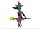 Evil witch riding a broom
