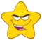 Evil Yellow Star Cartoon Emoji Face Character With Bitchy Expression