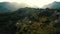 Evisa mountain village in Corsica island aerial drone view