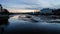 Evning view from bridge over Saugatuck river near downtown are during low tide