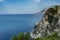 Evocative view of the Amalfi coast. Landscape. views of the rocky hills overlooking the sea and wild vegetation