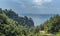 Evocative view of the Amalfi coast. Landscape. views of the rocky hills overlooking the sea and wild vegetation